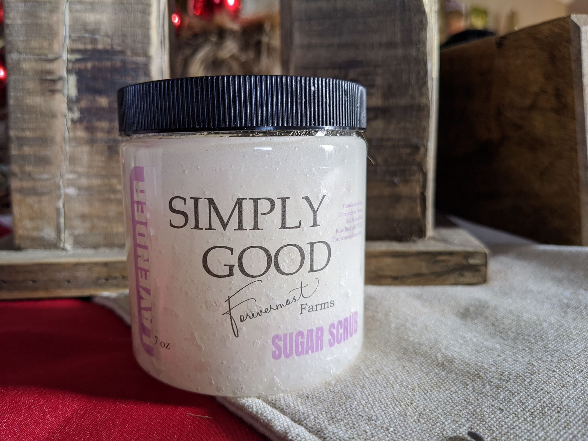 Lavender Sugar Scrub - The Simply Good Lavender Sugar Scrub is a sugar based shower/bath scrub that is infused with Lavender Essential Oils and massage oils that leave your skin clean and moisturized.